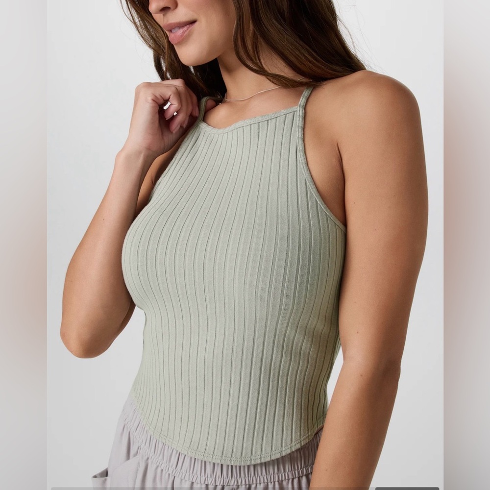 Vuori Ribbed Light Green Tank Top